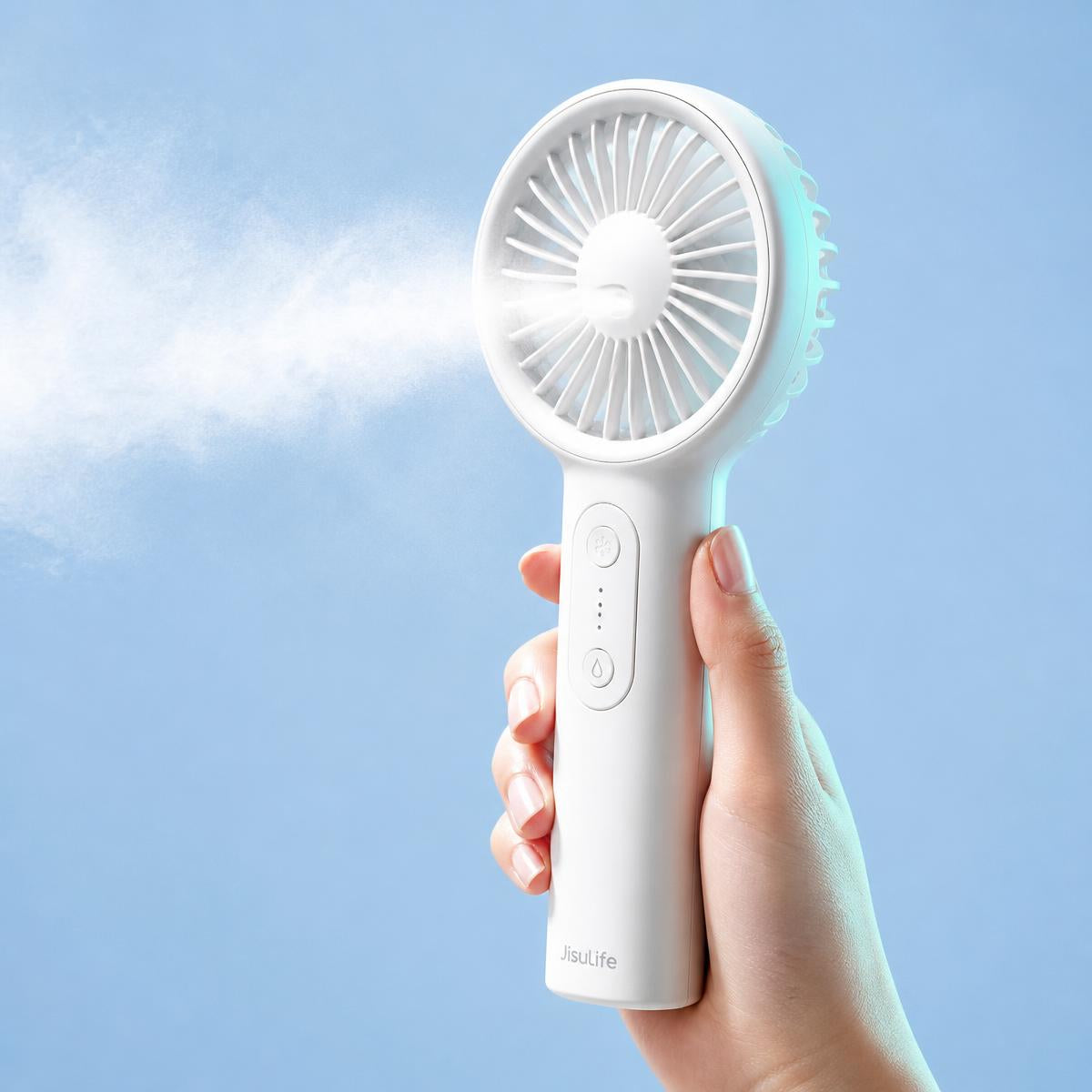 Handheld mist fan studio shot