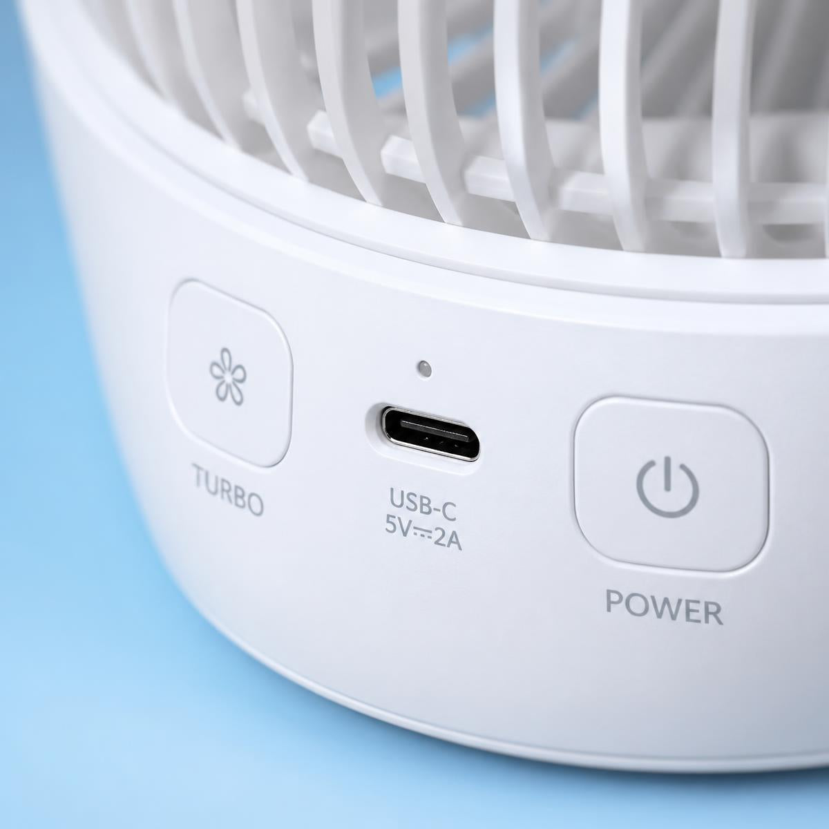 Mini Turbo Fan USB-C port and controls close-up