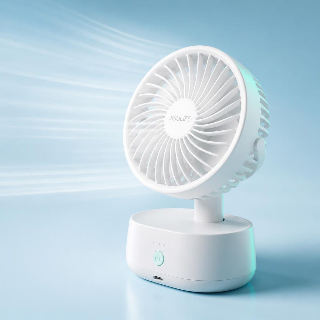 Portable quiet mini electric fan studio shot